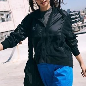 FP Movement by Free People In Bound Black Zip-up Fleece Sweatshirt Jacket